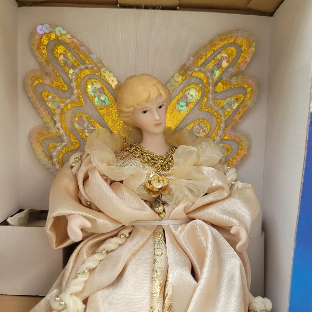 Deluxe 12 in Fiber Optic Angel Wings Color Change Christmas Decor‎ Tree Topper